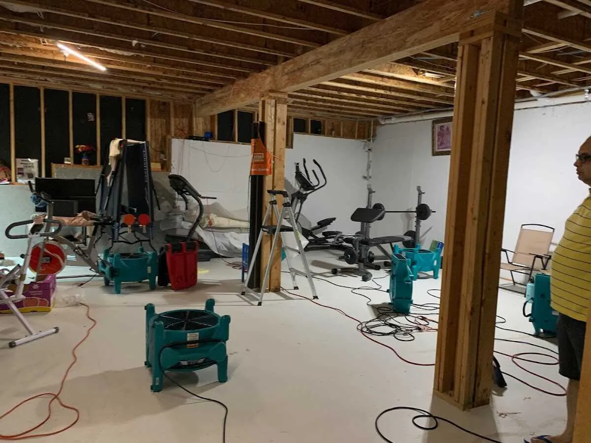 Basement drying equipment setup for Odor Removal & Deodorization in West Seneca